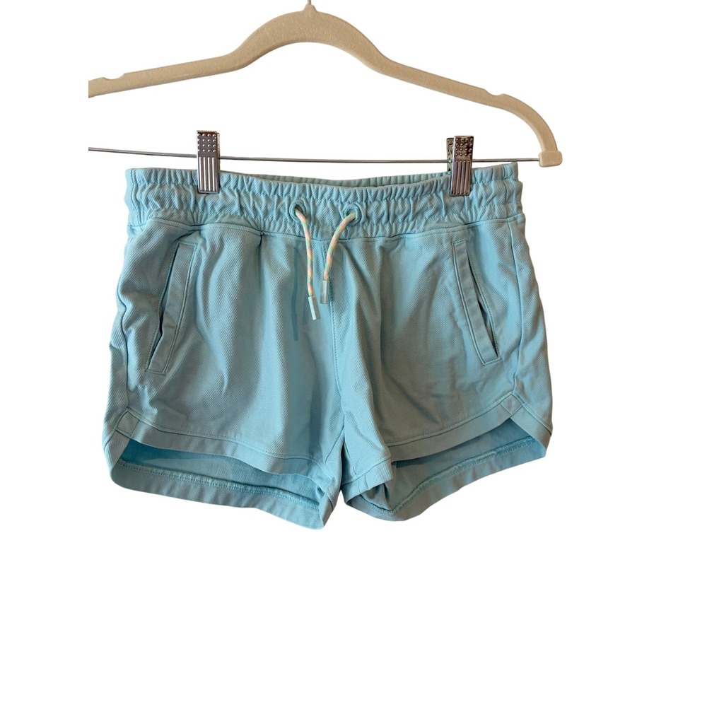 Athleta Girl Blue Athletic Shorts Size L 12 Elastic Waist Drawstring Pockets